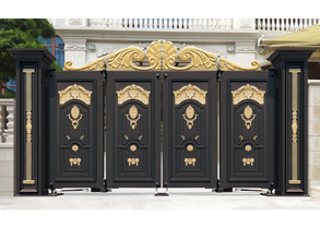 Suspended & Folding Gate 938-FA（Deep Coffee+Flower Pieces Of Gold）